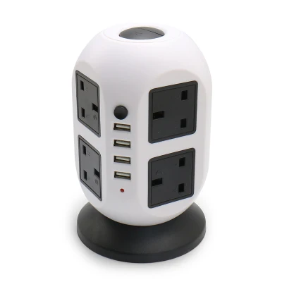 Новые электрические вилки и розетки мощность полосы Великобритания вилка 4 USB+ 8 Выход Стандартный Великобритании стены Удлинительный кабель с патроном шнур - Цвет: White