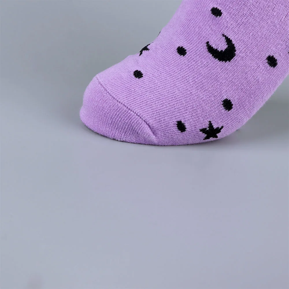 1 пара женские носки в стиле Харадзюку луна звезда образец хлопок белый