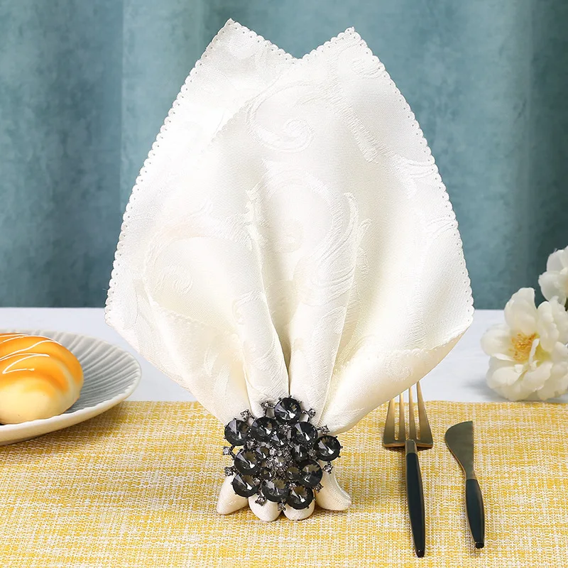 

12/PCS hotel wedding table decoration delicate flower napkin ring mouth cloth ring napkin ring