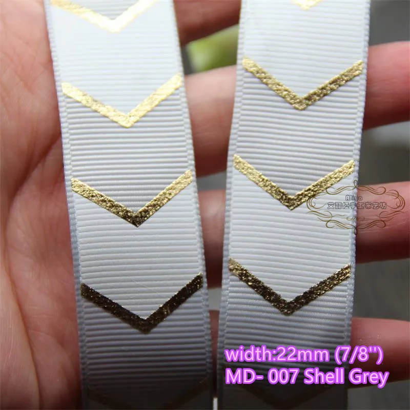 13 colors to select 10 yards 7/8'' Chevron Hot Stamped Printed Grosgrain Ribbon Tapes hairbow gift pack clothing Bowknot diy | Дом и