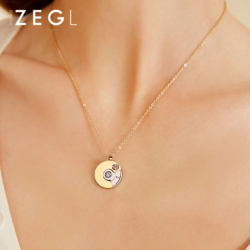 ZEGL Ожерелье Подвеска дамское ожерелье металлическое титановая стальная цепочка