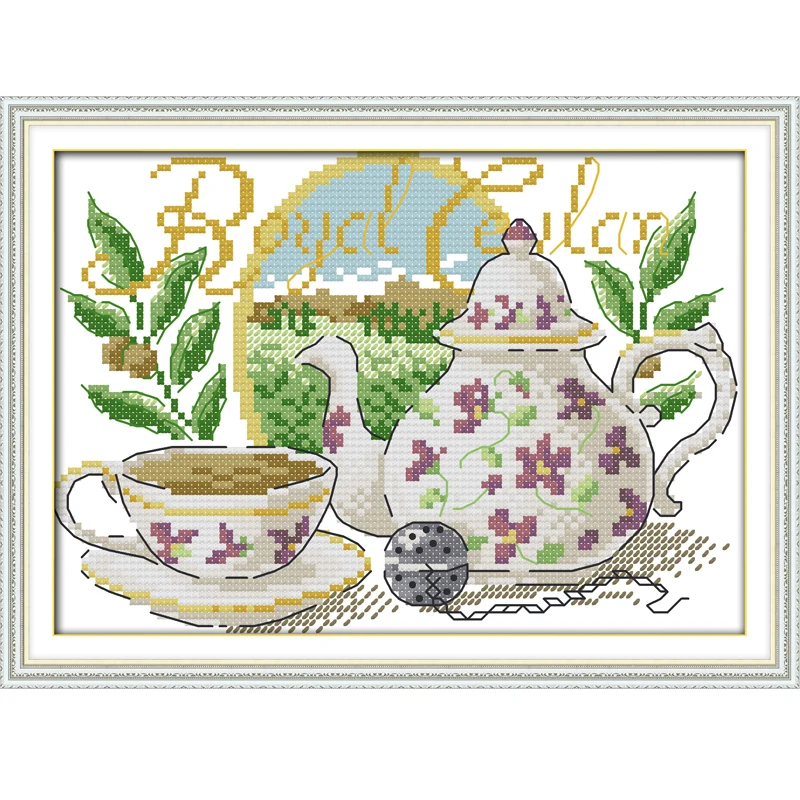 Joy Sunday чайные наборы для вышивки крестом натюрморт креативный дизайн|cross stitch