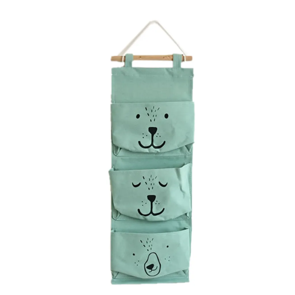 Подвесная настенная сумка для хранения из 3 ткани и льна настенный подвесной шкаф