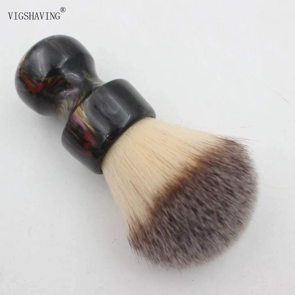 VIGSHAVING Новое поступление 28 мм узел красочные смолы ручка синтетических волос щетка для бритья