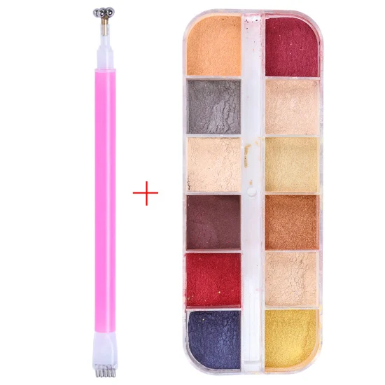 Flower Stick Powder 3D Блеск для ногтей порошок эффект кошачьих глаз волшебное зеркало пыль с двойным сильным магнитом палка для ногтей инструменты для УФ гель-лака CH813-2 - Цвет: Flower Stick Powder
