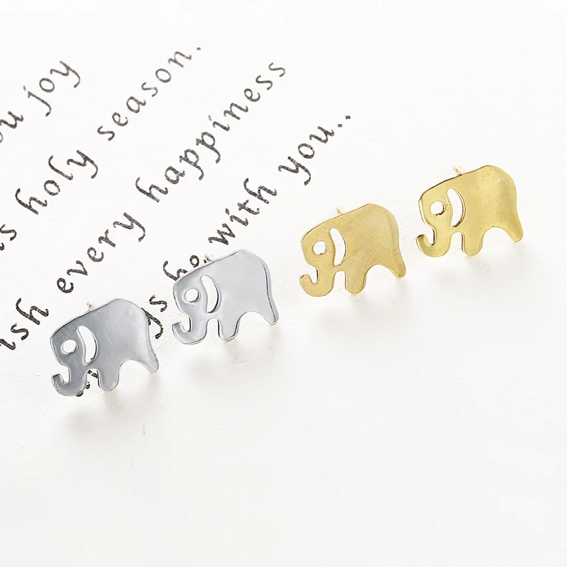 Модные ювелирные изделия минималистические серьги Слоник простые милые с ушками