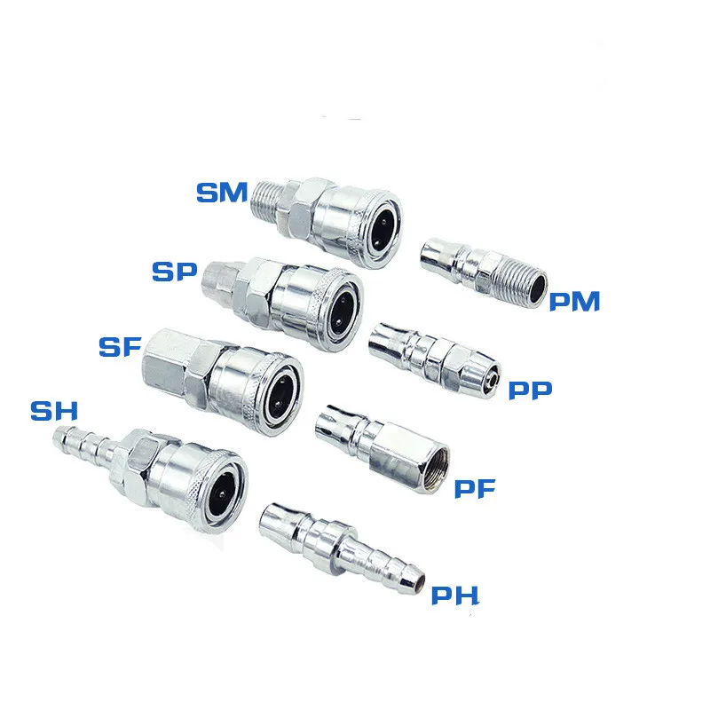 Pneumatic C type quick joint SP30/PP30 /SM30/PM40 male and female head air compressor hose plug PU pipe pneumatic connect | Обустройство