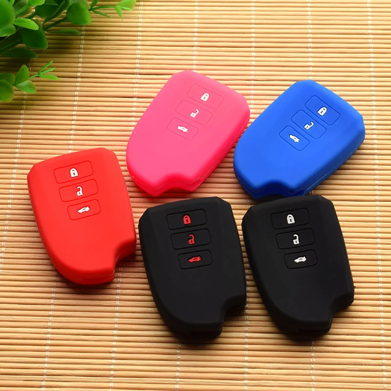 

3 Button Cover For Toyota Camry Corolla Vios Carina Remote Key Holder Silicone Key Shell Case Protector Keyless Entry 10pcs/lot