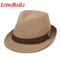 summer men straw fedora hats chapeu masculino sun panama trilby caps linen jazz free shipping sdds037
