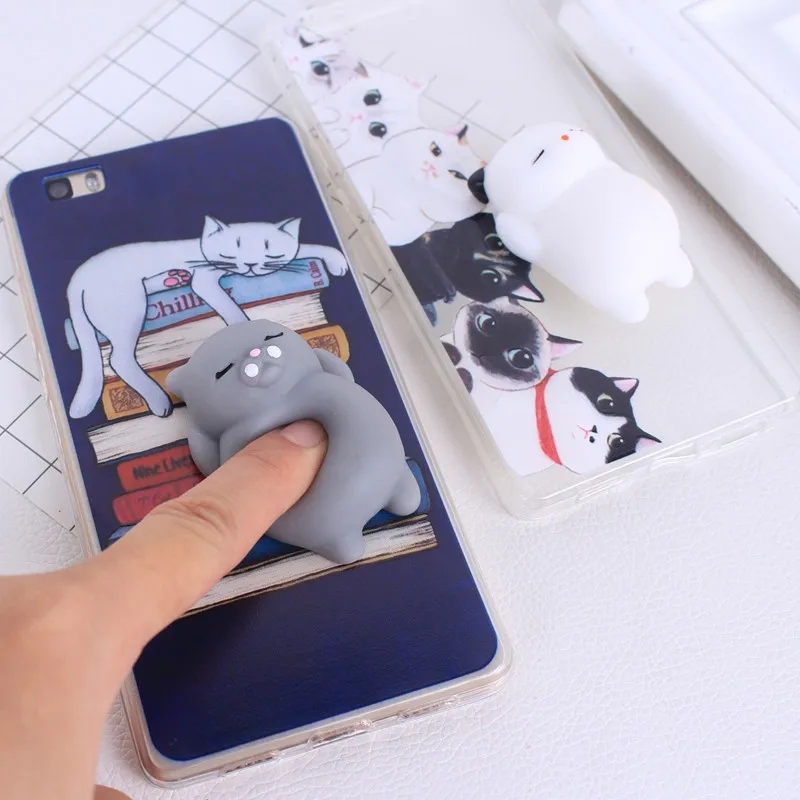 Silicon for huawei p10 lite case 5.2 inch Fashion Squishy Soft Cat Bear p8 2017 Y5ii Y6 II Compact mini |