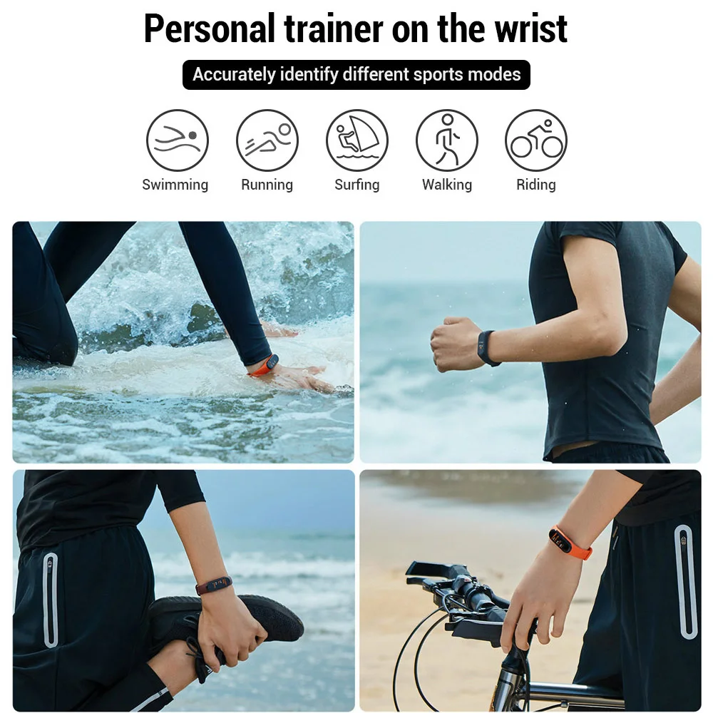 Смарт браслет Xiaomi Mi Band 4 фитнес трекер Bluetooth спортивный водонепроницаемый 3 цвета