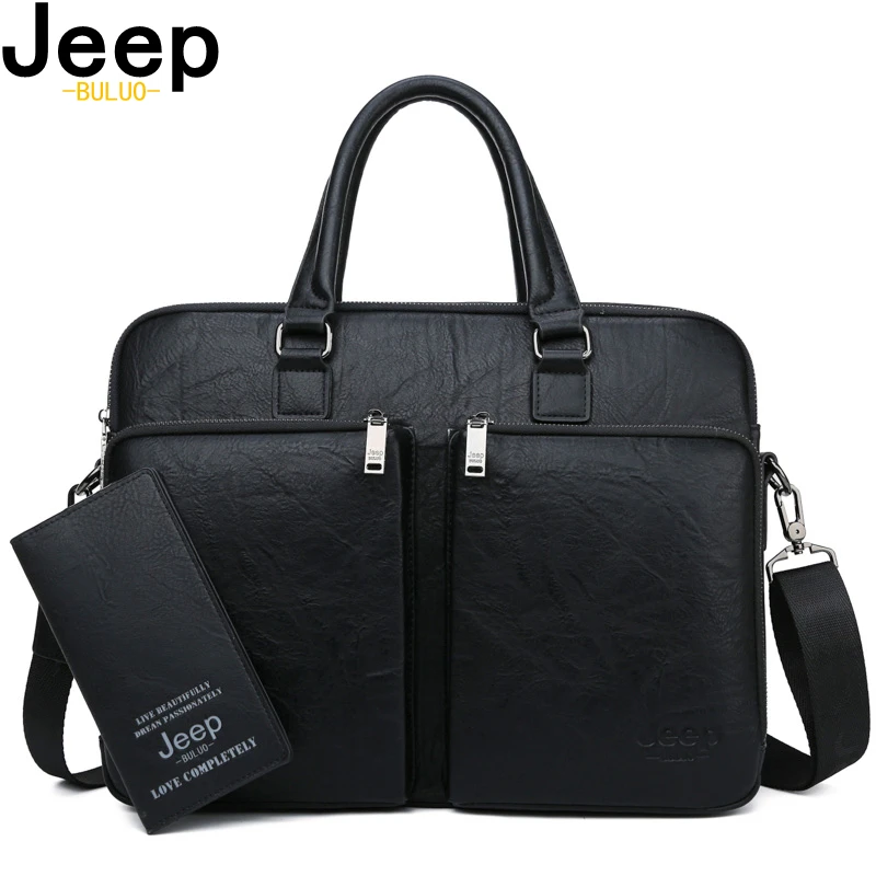 Мужской деловой портфель jeep buluo, оранжевый брендовый портфель для путешествий, сумка для ноутбука 14", сумка для офиса с ремнем через плечо, все сезоны