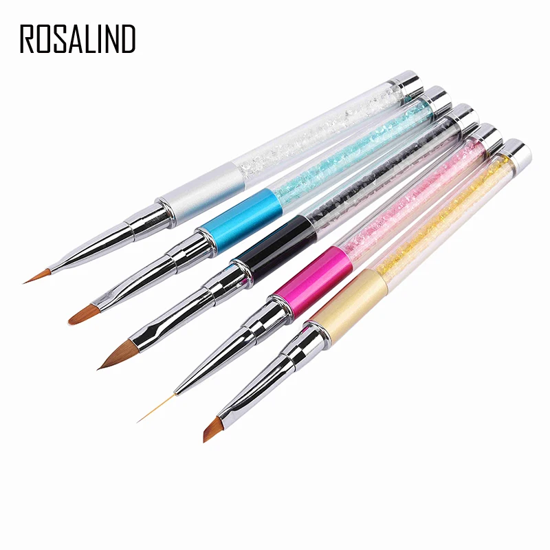 Щетка для ногтей ROSALIND с чехлом алмазная металлическая акриловая ручка резьба