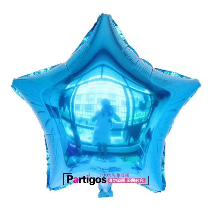 blue 6 шт./лот, новинка, 18 дюймов, прозрачная звезда розового золота, сердце и круглый фольгированный шар, украшение для свадьбы, дня рождения, вечеринки, подарки для детей - Цвет: blue