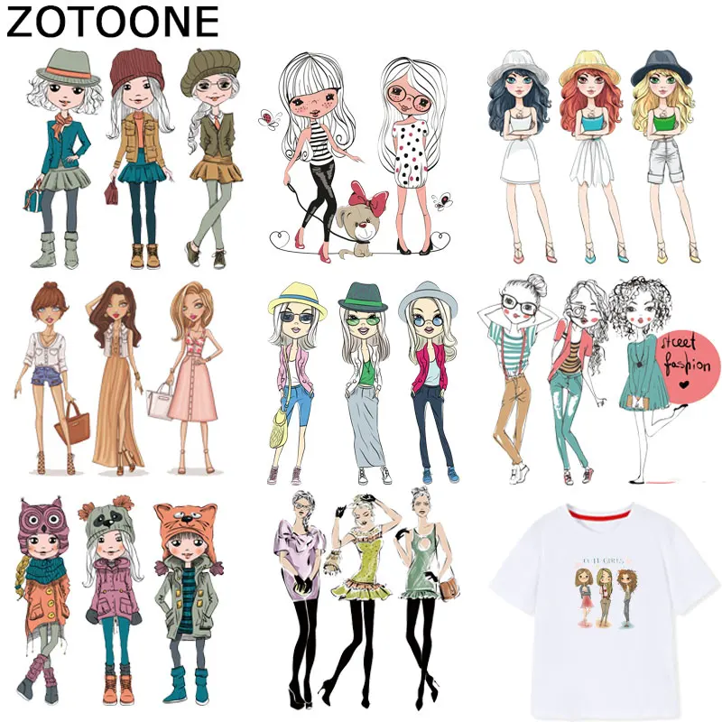 aliexpress.com - ZOTOONE Fashion Girls Patches Stickers for Kids Iron on Transfers for Clothes T-shirt Heat Transfer DIY Accessory Appliques F1