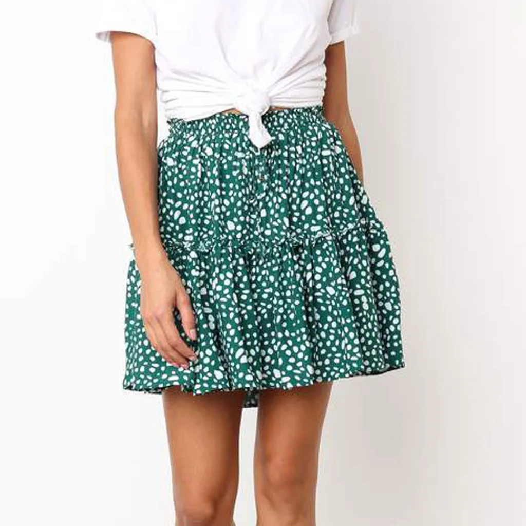 Женская юбка 2020 модная женская Повседневная плиссированная короткая в горошек с