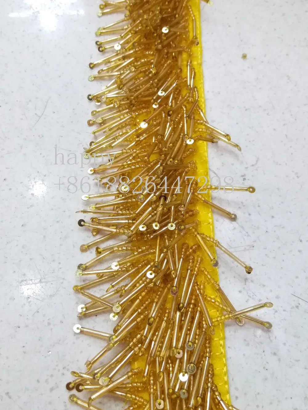 5 yards /bag l192# Golden Orange Black beads tassel fringe 15cm width for decoration dress/fashion designer all color have | Дом и сад