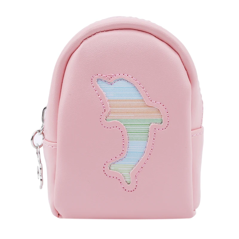 pink Милые Мультяшные животные дельфины Пингвины рыбы звезды кошелек для монет женский мини ключ Zero кошелек PU кошелек для девочек Сумка для денег - Цвет: pink