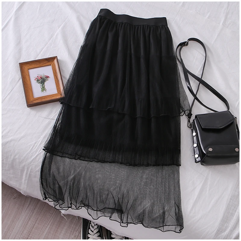 Женская юбка с высокой эластичной резинкой на талии 66485|Женские юбки| |