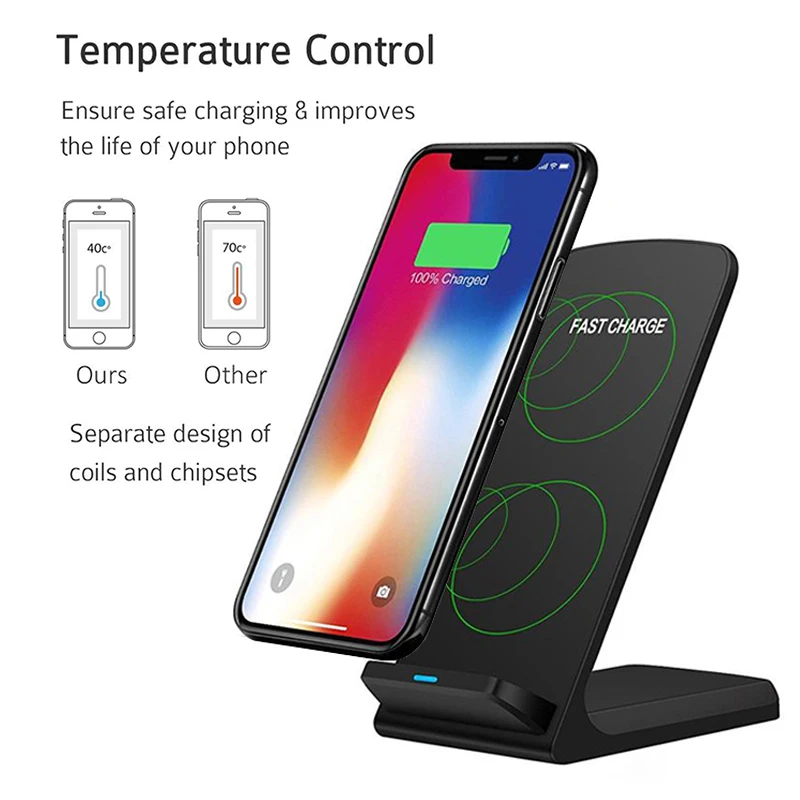 Беспроводное зарядное устройство QI быстрая зарядка 2 0 для iPhone 8 10 X Samsung S6 S7 S8