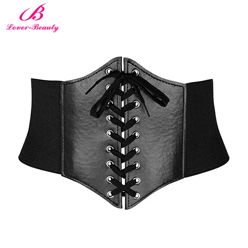 Waspie Corset Lover beauty, на шнуровке, женский эластичный широкий пояс, завязанный, васпий, корсет, моделирующий пояс-корсет, Женский корсет под грудь, искусственная кожа, корсет-A - Цвет: Waspie Corset