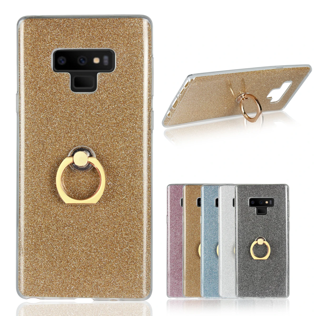 Чехол для samsung Galaxy Note 3 4 5 8 9 кольцо держатель Блестящий Мягкий ТПУ Coque чехол