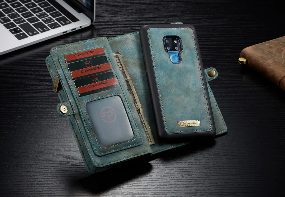 Для huawei mate 20 чехол-кошелек кожаный кошелек на молнии съемный магнитный чехол с откидной крышкой для кредитных карт чехол для huawei mate 20
