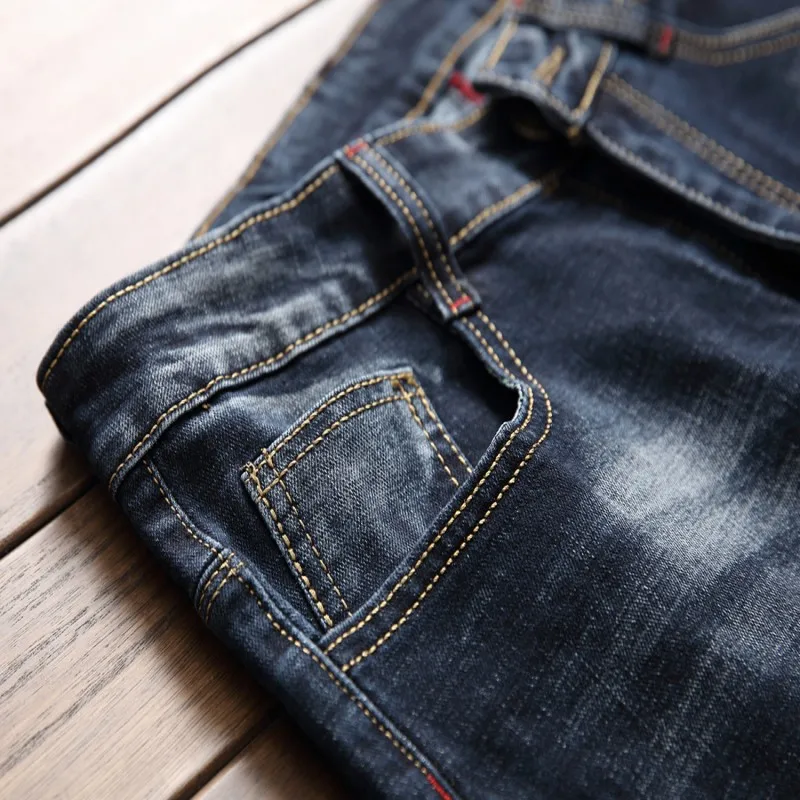 Новинка 2018 европейский стиль мужские Модные обтягивающие джинсы в стиле пэчворк