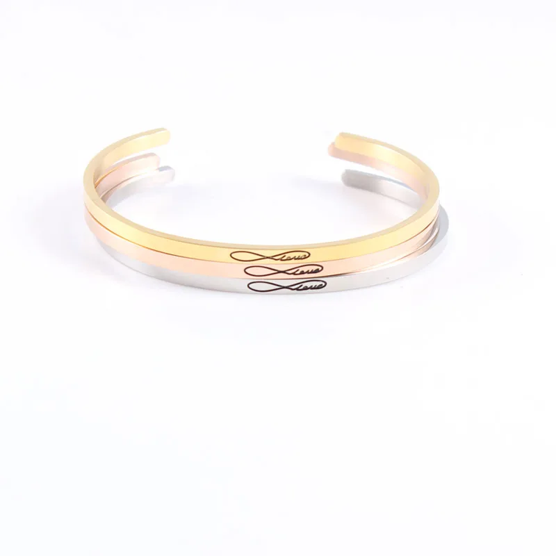 316L нержавеющая сталь вдохновляющие ювелирные изделия гравировка Бесконечность