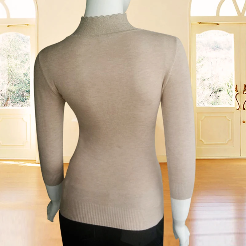 Женский вязаный свитер кашемировый пуловер с высоким воротом зима 2019 | Женская