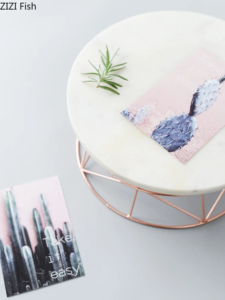 Поднос для торта из натурального мрамора креативная подставка десерта в