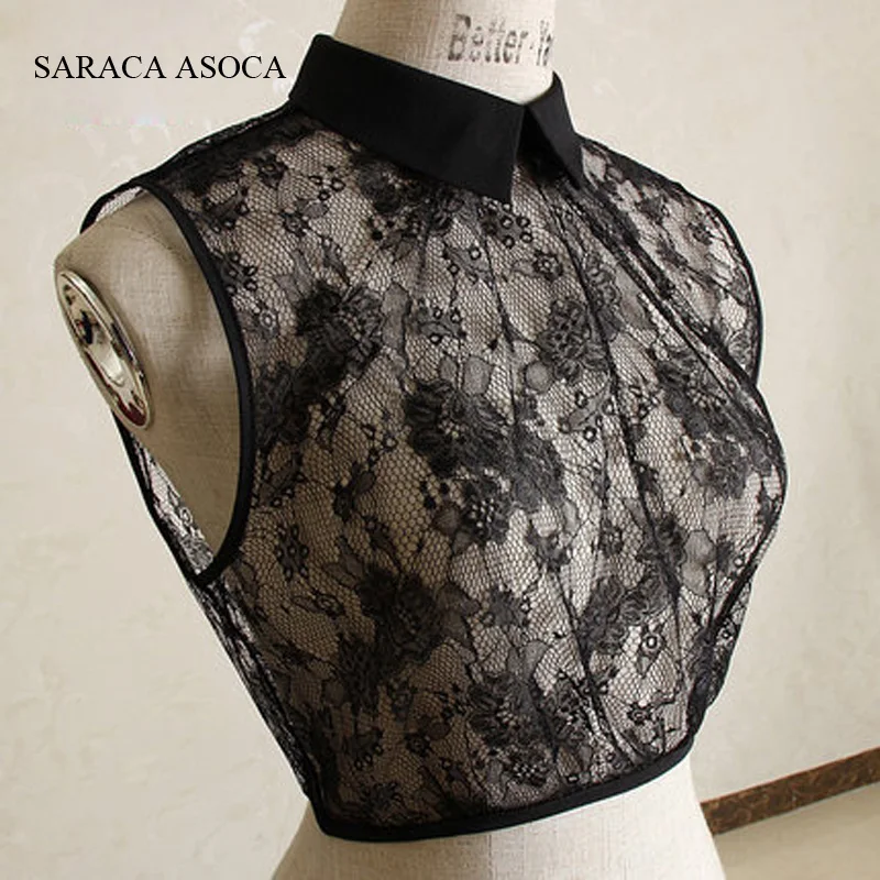 Новый стиль модная кружевная рубашка размера S M съемные воротники искусственный