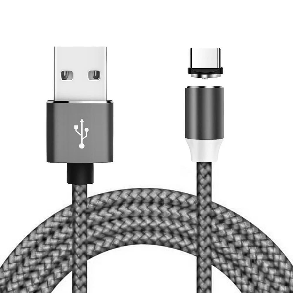 for type c BLACK Магнитный зарядный кабель Micro USB для iPhone 7, XR, samsung, J5, S7, S6, A70, Xiaomi, магнитное зарядное устройство, кабель usb type-C, провод - Цвет: for type c BLACK