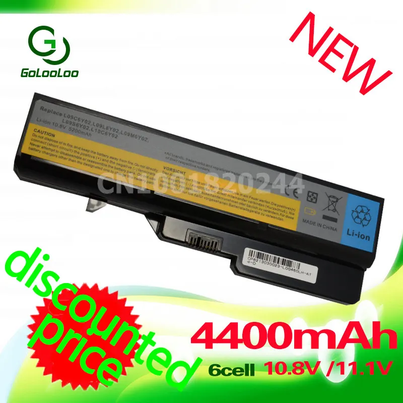 Golooloo 4400mah 11 1 V аккумулятор для lenovo L09S6Y02 L10C6Y02 G460 G465 G470 G475 G560 G565 G570 G575 57Y6455 L09C6Y02