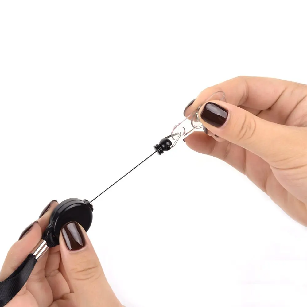 Черный кожаный горизонтальный держатель для карт 5 шт. черный выдвижной ремешок