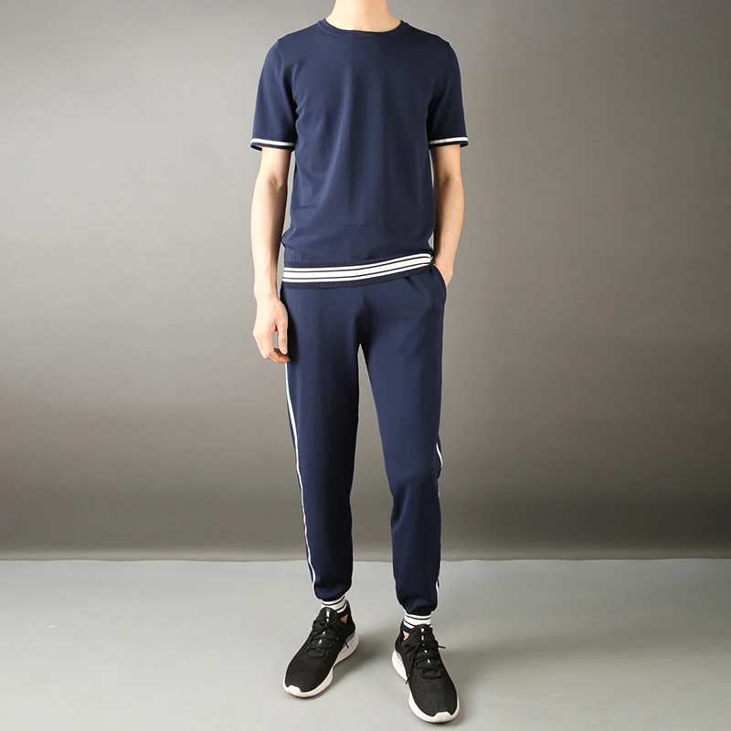 JSBD летний контрастный спортивный костюм из двух предметов (пиджак + брюки)