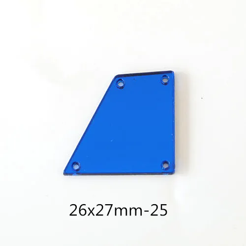 26X27mm-25 50 шт./упак. зеркало синего цвета пришить стразы акриловые нерегулярные Стразы Flatback хрустальные стразы шьют на Стразы для сумки B1027 - Цвет: 26X27mm-25