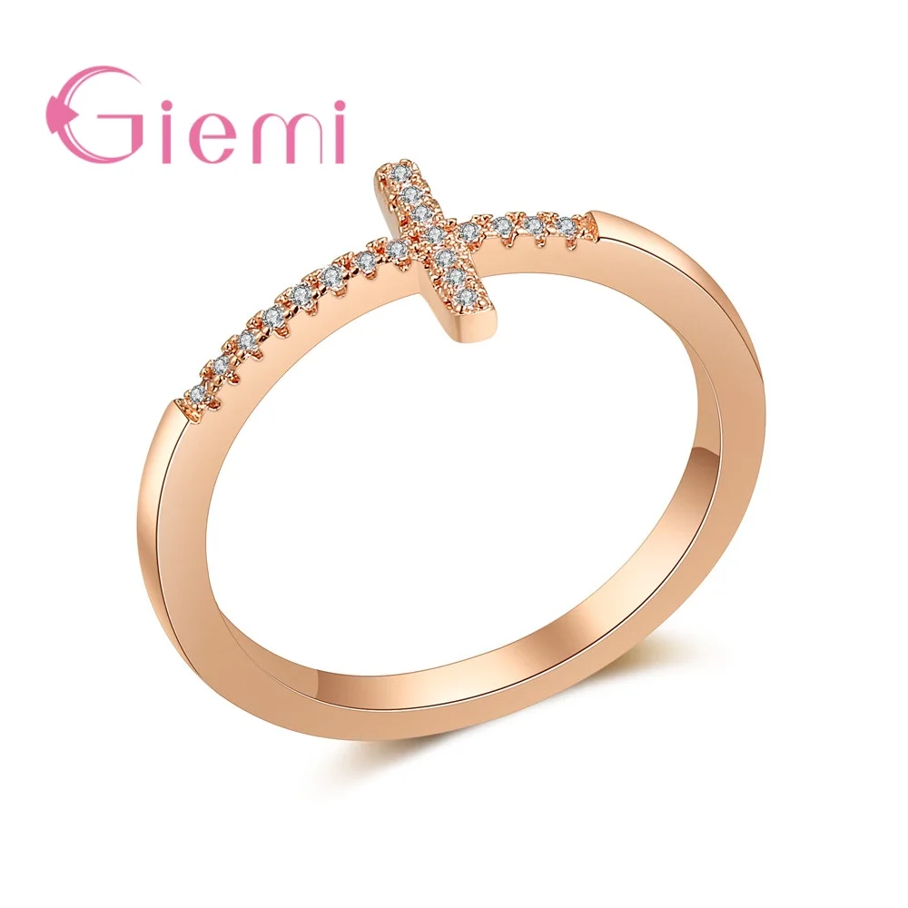 

Hot Sale Crossing Design Braid Setting SparingCubic Zirconia For WomanClassical Engagement Gift Rose Gold Ring