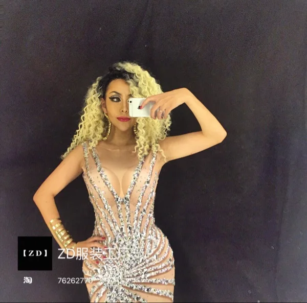 2020 женское Новое сексуальное длинное платье со стразами для ночного клуба