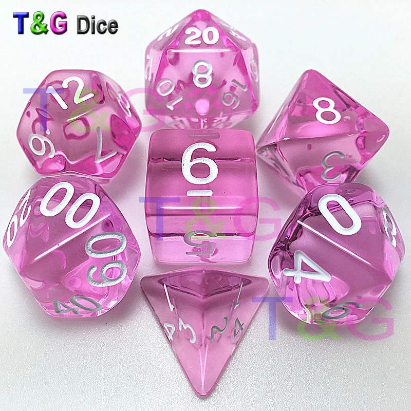Новый цвет розового леденца кости 7 шт для dnd многогранные подарок на день