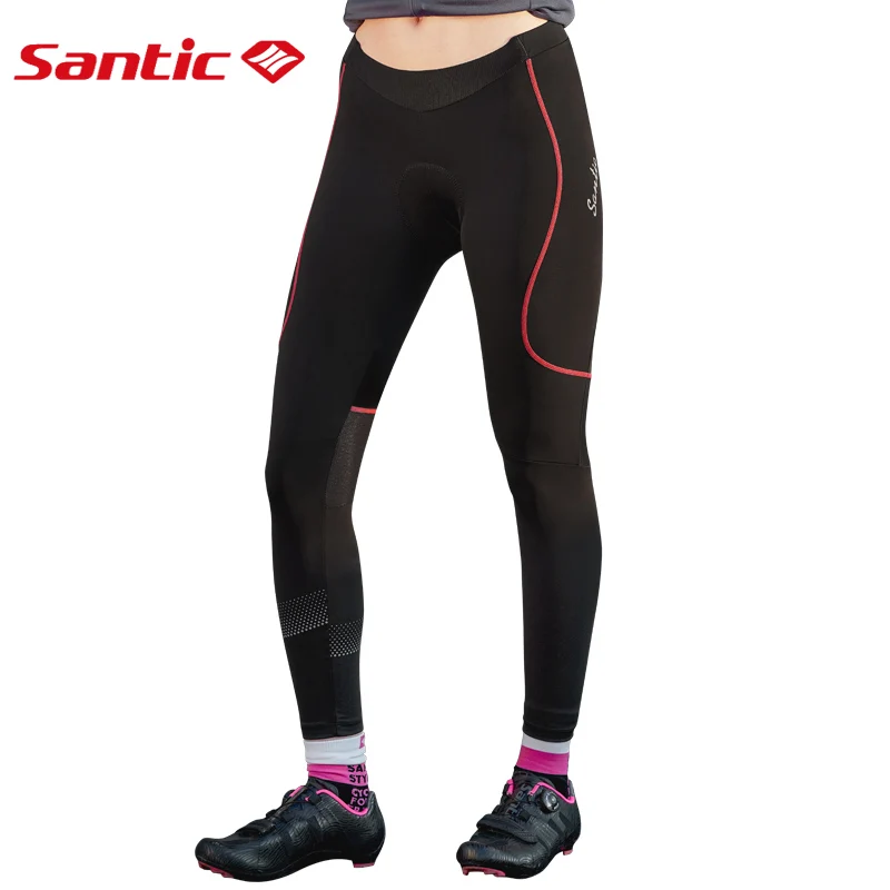 Santic, женские весенние и летние штаны для велоспорта, Pro fit, 4D, светоотражающие штаны, спортивные, удобные, Азиатский Размер, M-3XL, K9LD084 - Цвет: Черный