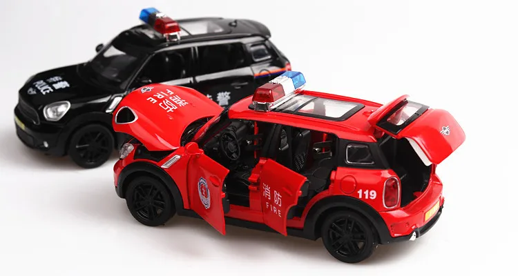 1:32 игрушечный автомобиль Mini Cooper Police металлическая игрушка сплав супер автомобиль Diecasts& игрушечный Транспорт модель автомобиля Миниатюрная модель автомобиля игрушка для детей