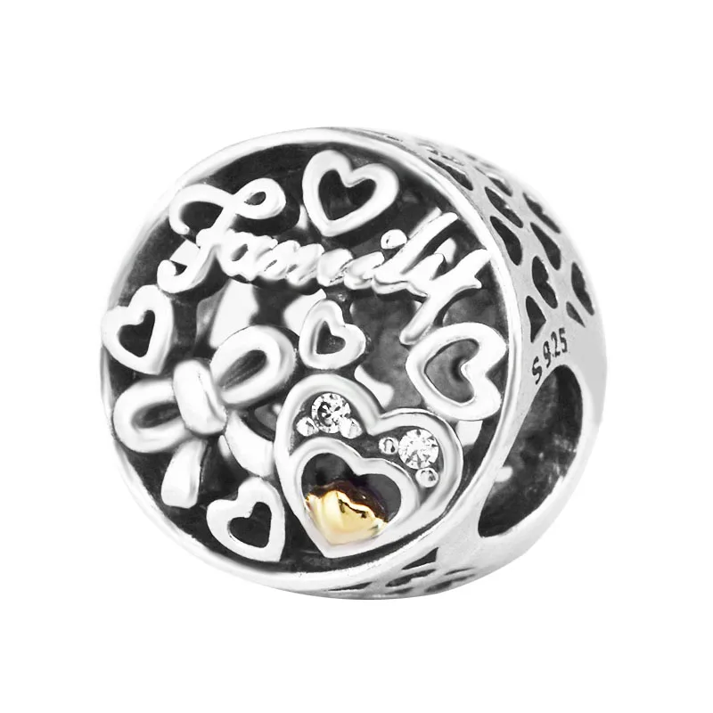 Подходит для оригинального браслета Pandora серебряные бусины 925 пробы всей семьи
