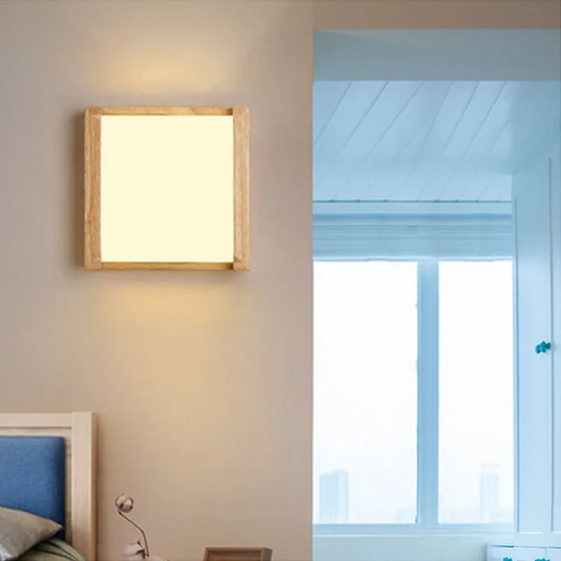 Современная прикроватная деревянная настенная лампа Wandlamp в скандинавском стиле