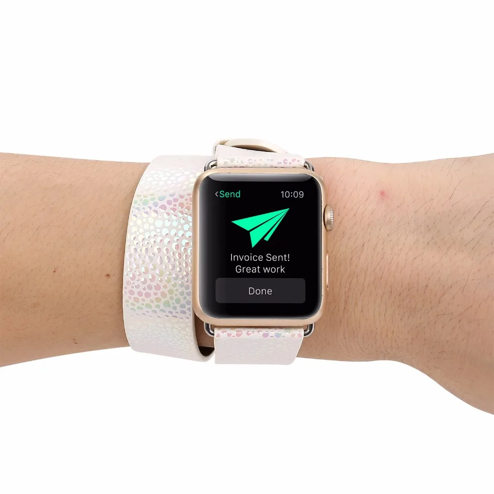 Ремешок из натуральной кожи для Apple iWatch Double Tour 38 42 мм|Ремешки часов| |
