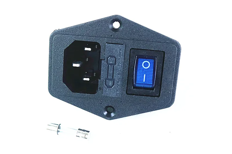 blue 1 шт. Горячая 10A 250 В Входной модульный Штепсель предохранитель переключатель Мужской Разъем питания 3 Pin IEC320 C14 3 - Цвет: blue