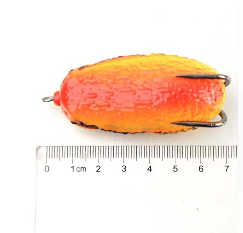 

10 pcs Random mixed color Top water Soft frog attract Soft plastic fishing bait 70mm 25g Free shipping