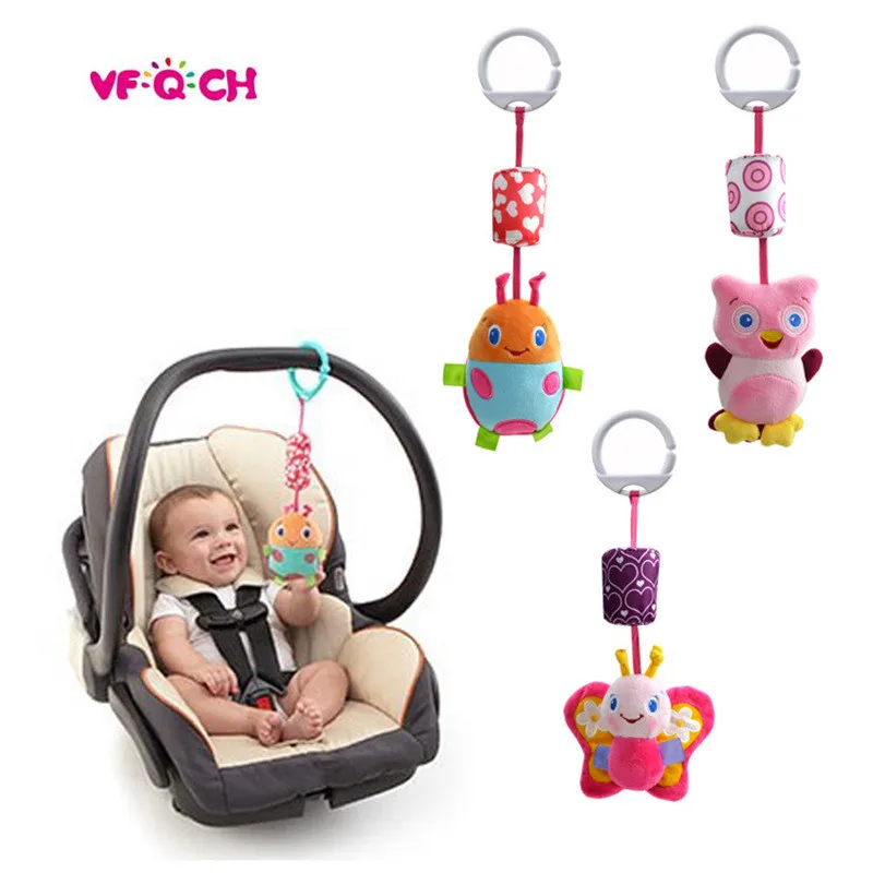 

Mini Excellent Baby Rattles Windchimes Hang Bell Plush Cartoon Animal Toys Infant Educational Bed Strollers Hanging Dolls