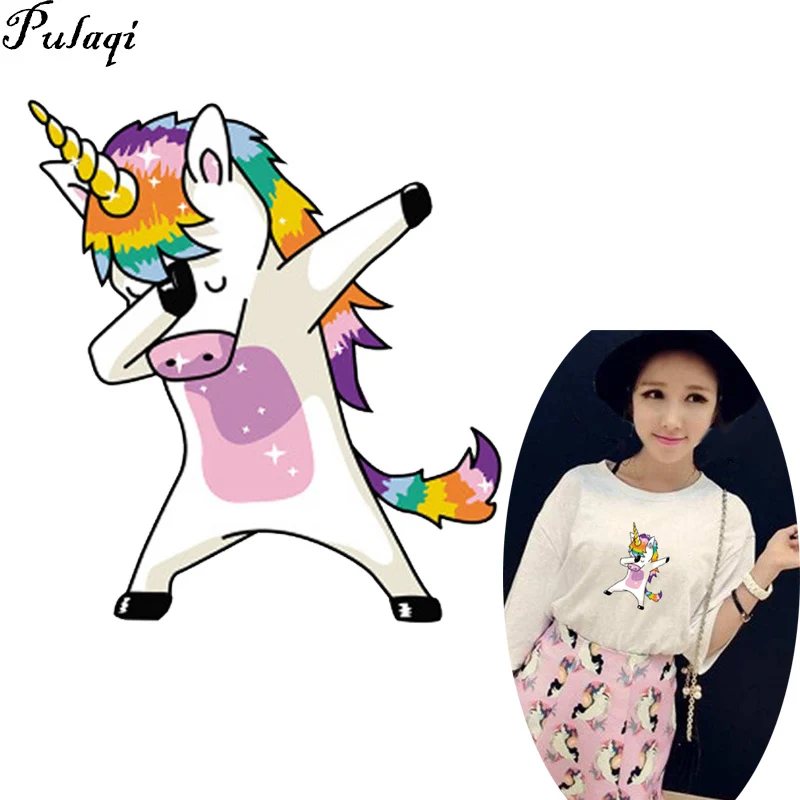 Термопатчи Pulaqi с милым мультяшным единорогом для детей женская футболка
