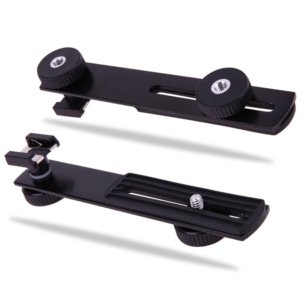 Алюминиевый двуглавый DSLR Горячий башмак прочная камера Вспышка Кронштейн